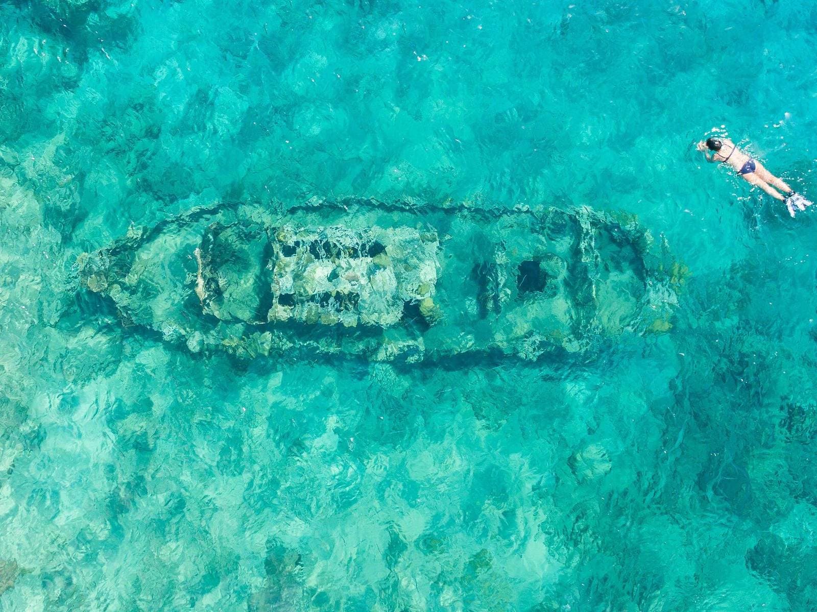 Het Tugboat-wrak bij Caracasbaai, Curaçao